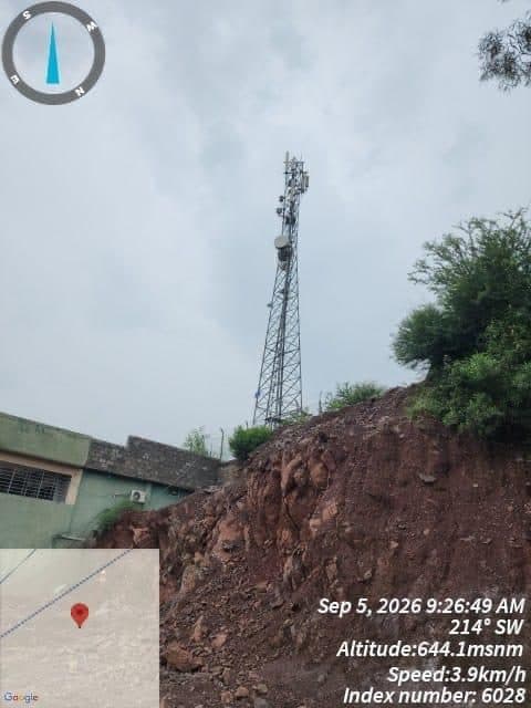 Hillside tower installation